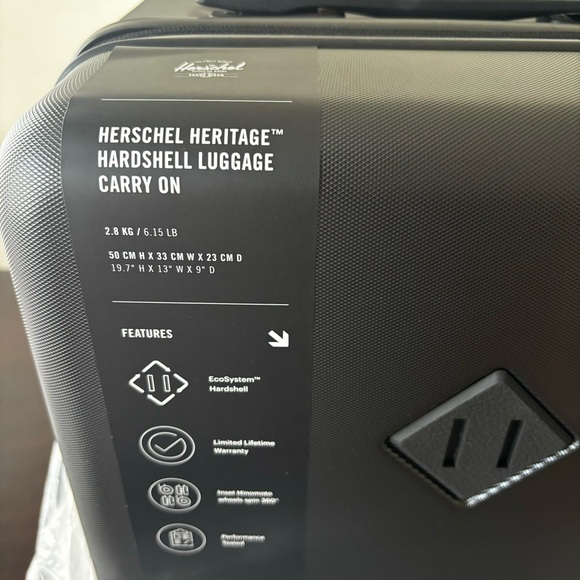 ✈️🧳 Herschel Heritage™ Hardshell Luggage | Carry On - 35L - Black NEW!!! 🧳✈️ - Picture 10 of 11